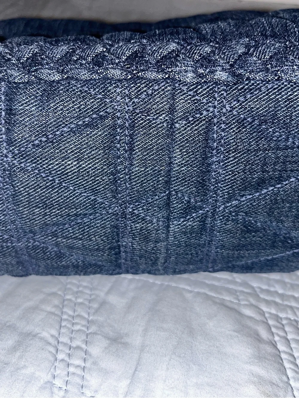 Michael Kors Quilted Denim Crossbody in Navy with Silver Chain